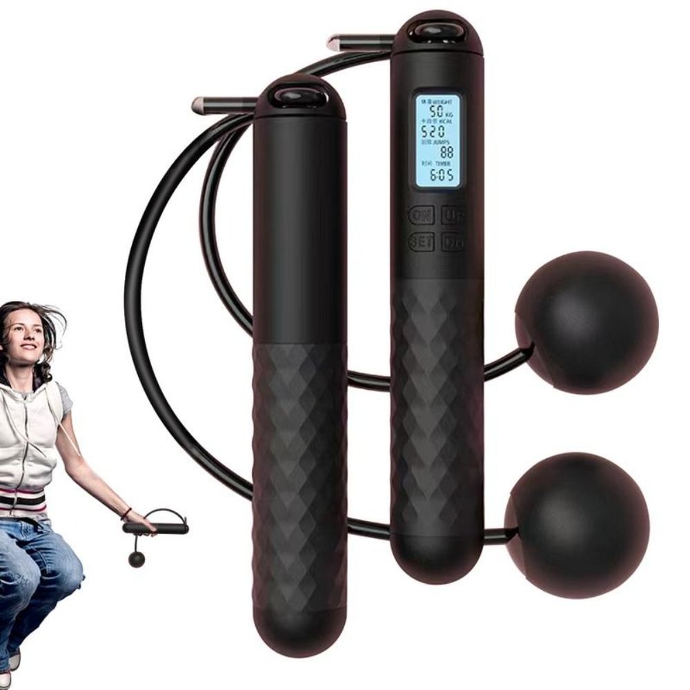 ポータブルコードレスロープレス縄跳びカウンター付き滑り止めカ - Smart Jump Rope Digital Counter のレビューと価格