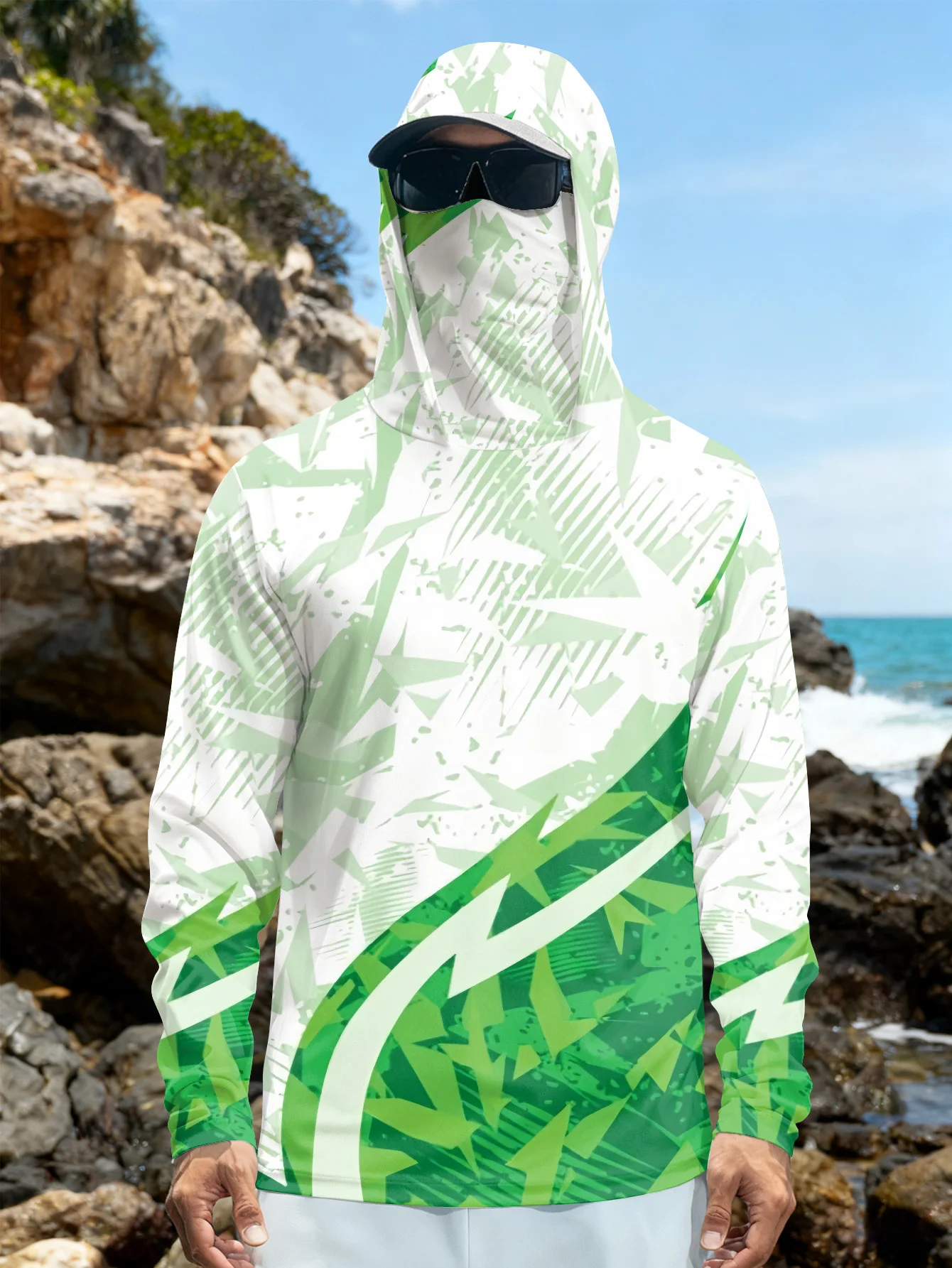 メンズ用フィッシングシャツ、フード付き、UPF（紫外線防御指 - Hiking のレビューと価格