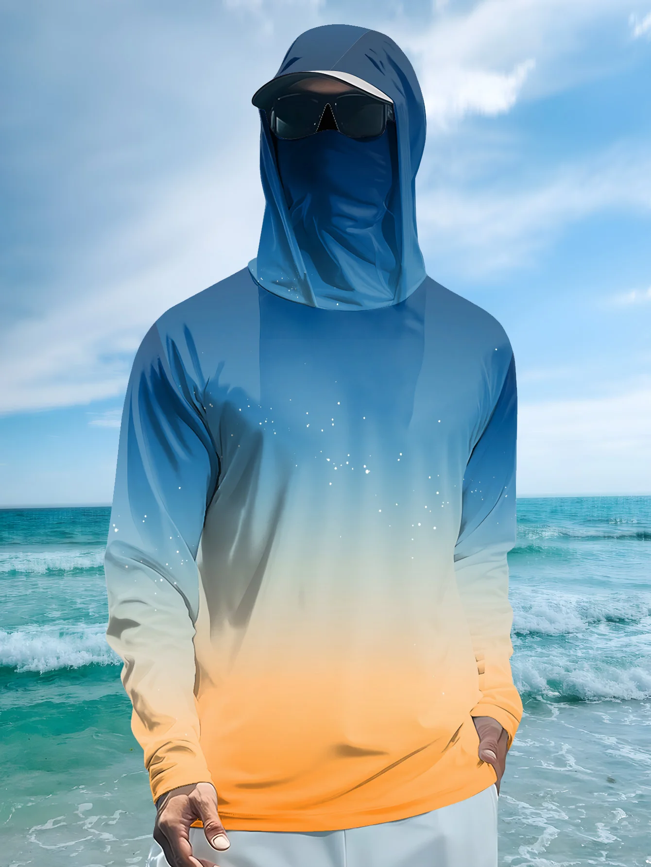 メンズ用フィッシングシャツ、フード付き、UPF（紫外線防御指 - Hiking のレビューと価格
